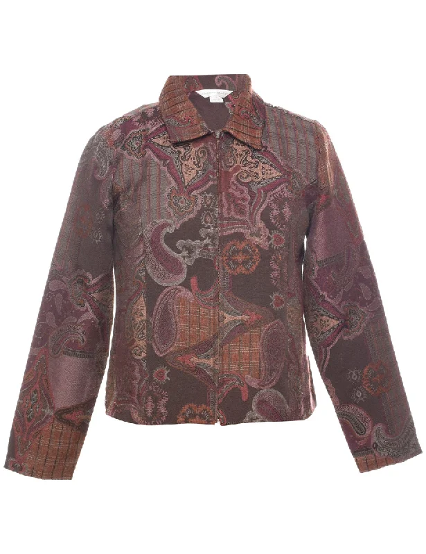 Paisley Pattern Tapestry Jacket - S Denim Jacket Leather Jacket Suede Jacket