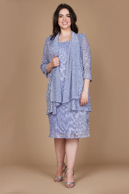 R&M Richards 5191W Short Plus Size Jacket Dress Notch Collar Peter Pan Collar Cowl Neck