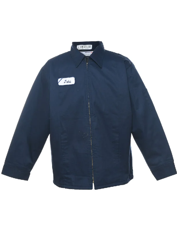 Navy Vintage Workwear Jacket - L Quilted Jacket Puffer Jacket Insulated Jacket