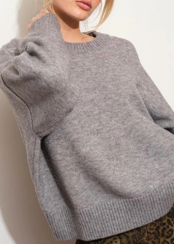 Melo Oversized Sweater Turtle Neck Boat Neck Asymmetrical Neck