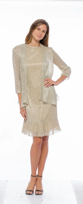 Marina Short Metallic Chiffon 2 Piece Jacket Dress Appliqued Jacket Beaded Jacket Sequined Jacket Marina Short Metallic Chiffon 2 Piece Jacket Dress Appliqued Jacket Beaded Jacket Sequined Jacket