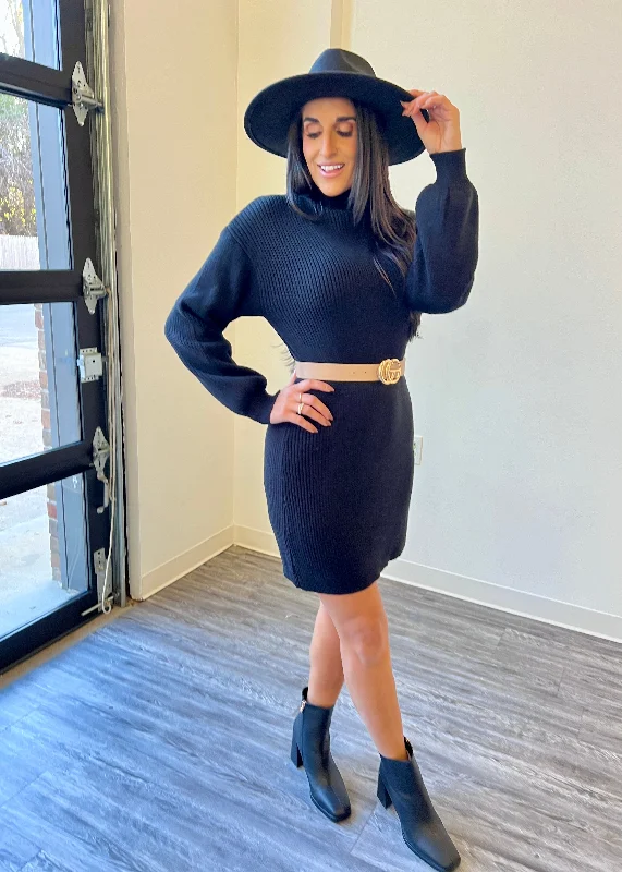 Now And Later Black Mock Neck Black Sweater Dress Spandex Blend Rayon Blend Denim Blend Now And Later Black Mock Neck Black Sweater Dress Spandex Blend Rayon Blend Denim Blend