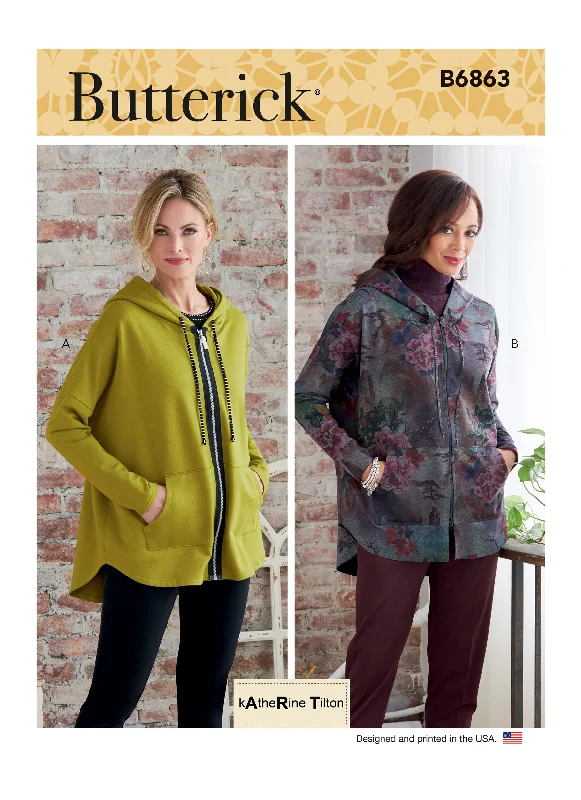 Butterick Pattern B6863 Misses' Jacket Satin Jacket Silk Jacket Chiffon Jacket