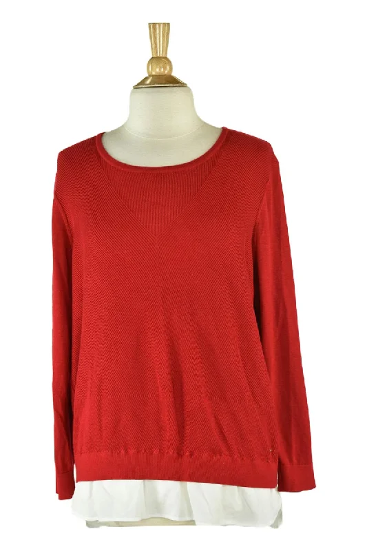 Calvin Klein Sweater Beaded Sweater Sequined Faux Fur