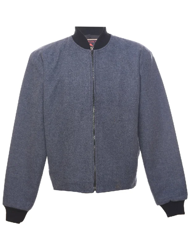 Navy Wool Jacket - L Mesh Jacket Canvas Jacket Denim Jacket