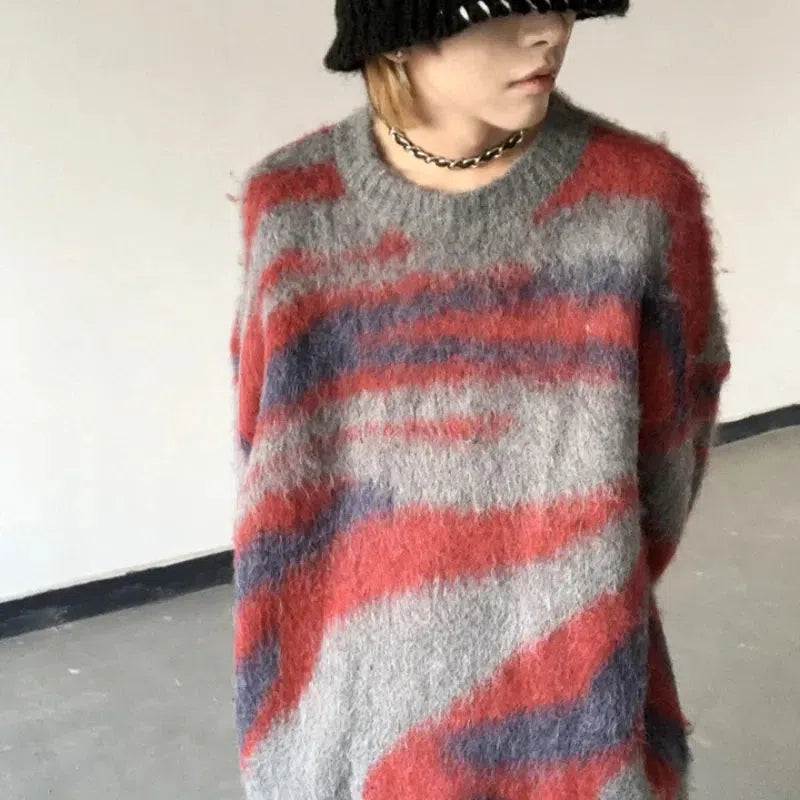 Colorful Patterned Knitted Sweater Casual Formal Business