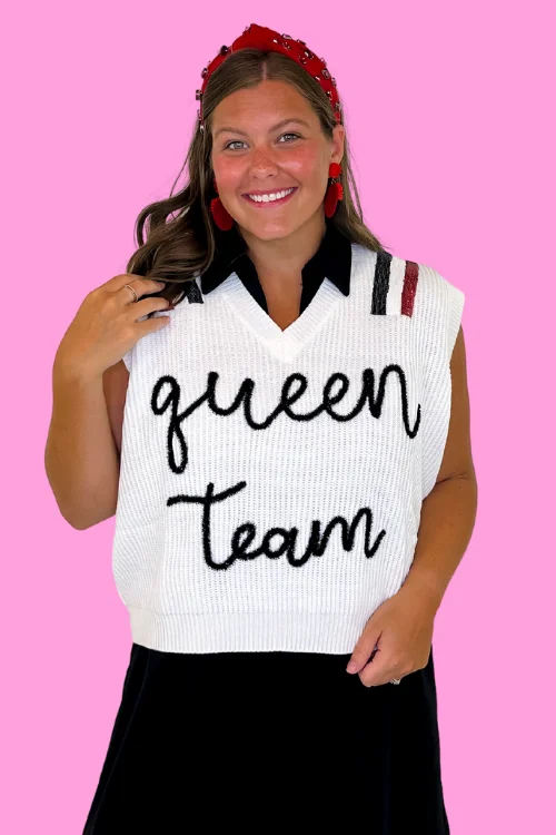 Queen Of Sparkles: Queen Team Sweater Vest Open Front Closed Front Wrap Front