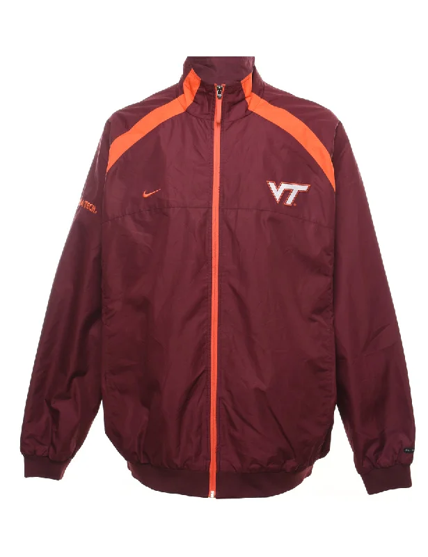 Nike Maroon & Orange Jacket - XL Tiered Jacket Buttoned Jacket Zippered Jacket