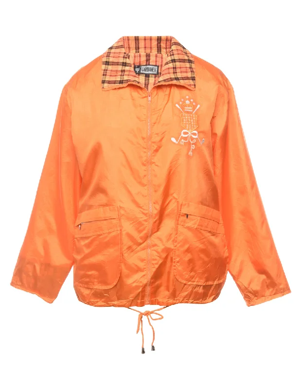 Orange Nylon Jacket - M Chenille Jacket Brocade Jacket Lace Jacket
