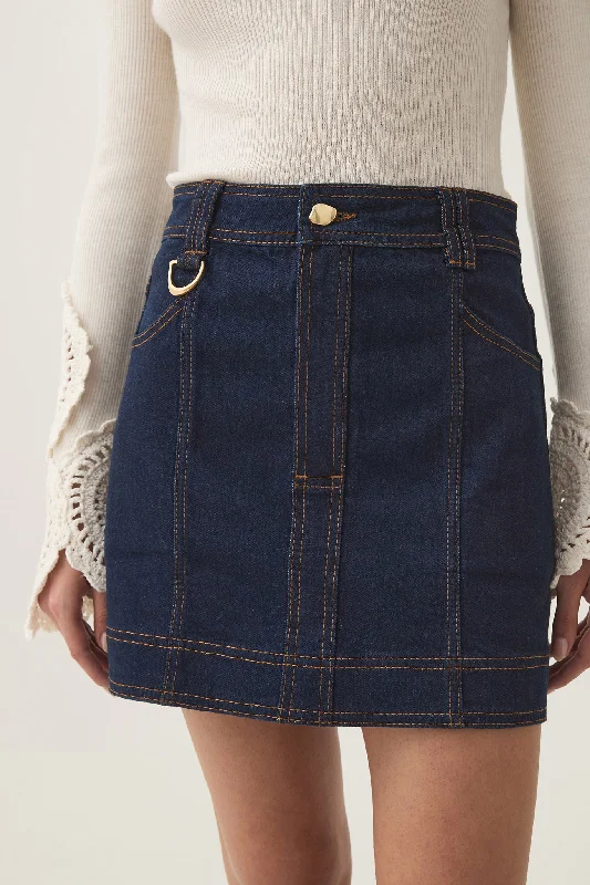 Resonance Denim Mini Skirt lace skirt feminine