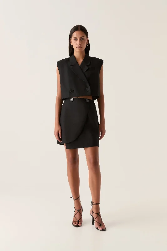 Flight Asymmetric Wrap Skirt belted skirt waist