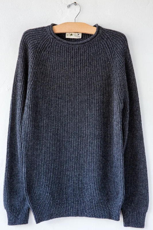Crew Wool Charcoal Sweater Soft Cozy Warm