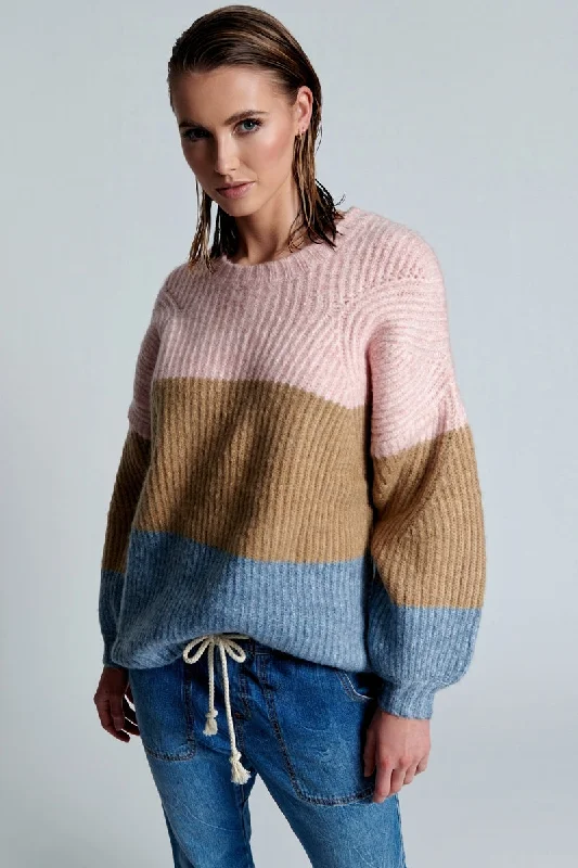 OneTeaspoon WOMENS GELATO STRIPE BUCKINGHAM SWEATER - GELATO STRIPE Lightweight Heavyweight Midweight