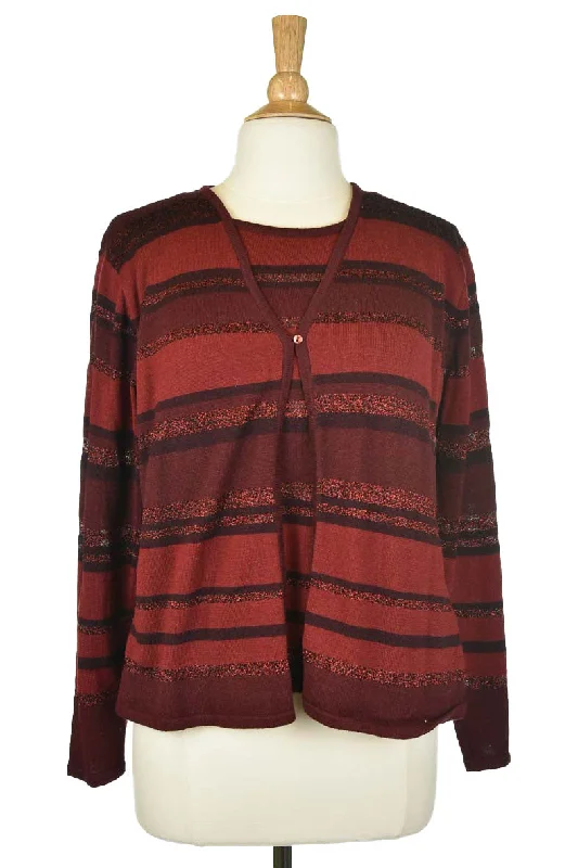 Carolyn Taylor Sweater Zippered Front Buttoned Front Snap Front