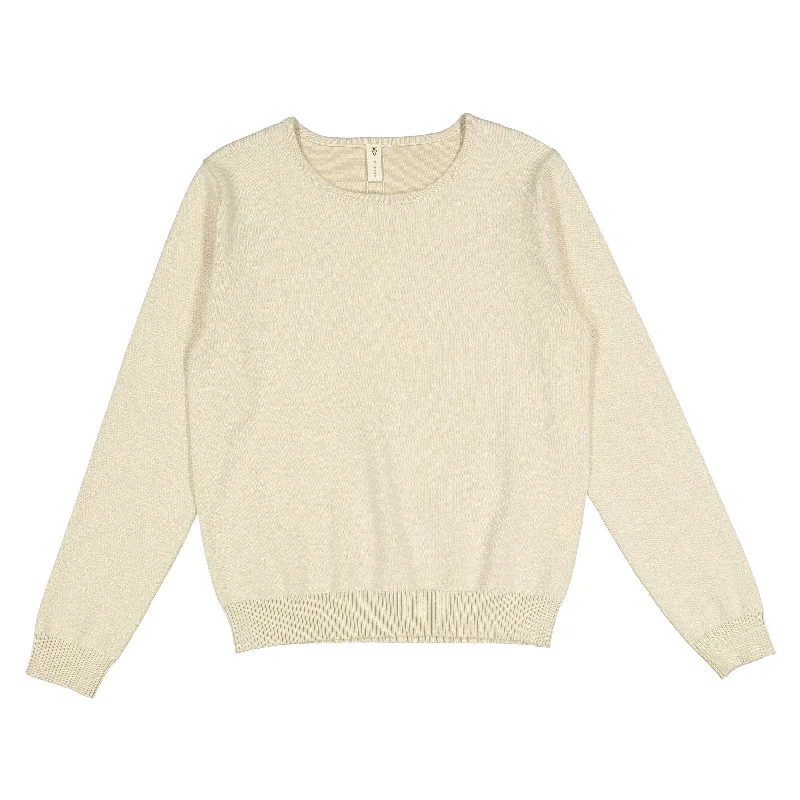 Ava and Lu Beige Sweater Lightweight Heavyweight Midweight