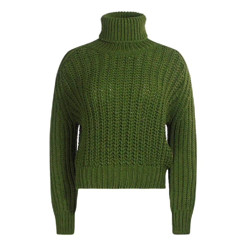 Parajumpers Knitted Dark Green Sweater Sequined Glittery Shiny