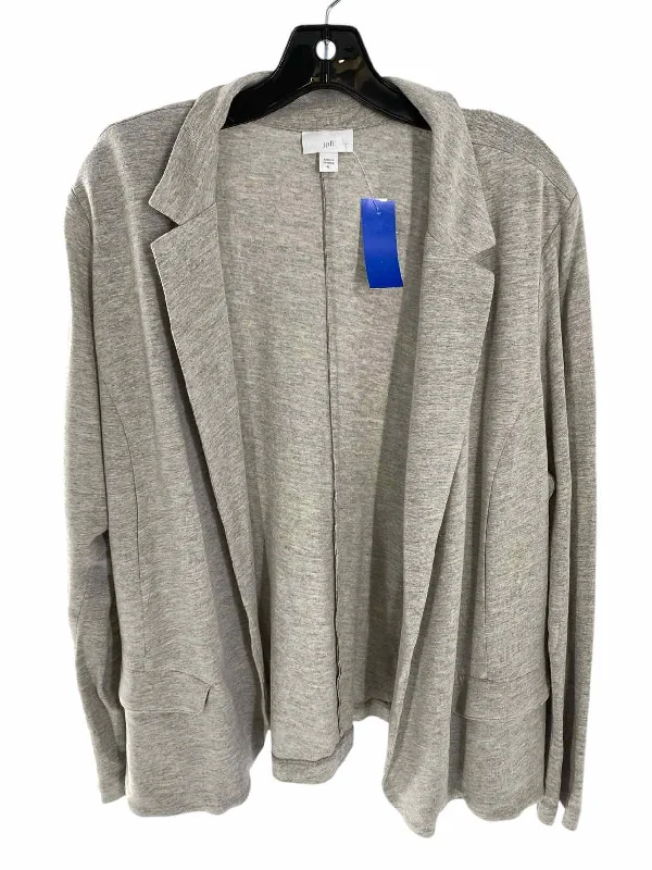 J Jill Size XL Grey Sweater Hooded Caped Shawl Collar