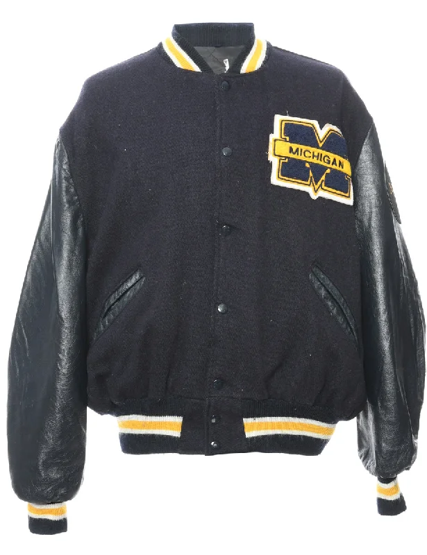 Navy Team Jacket - L Denim Jacket Leather Jacket Suede Jacket
