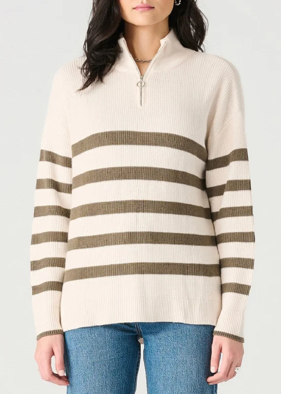 Half Zip Sweater Handmade Hand-knitted Hand-woven