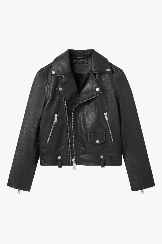 COLT LEATHER BIKER JACKET | VINTAGE BLACK Fleece Jacket Down Jacket Parka