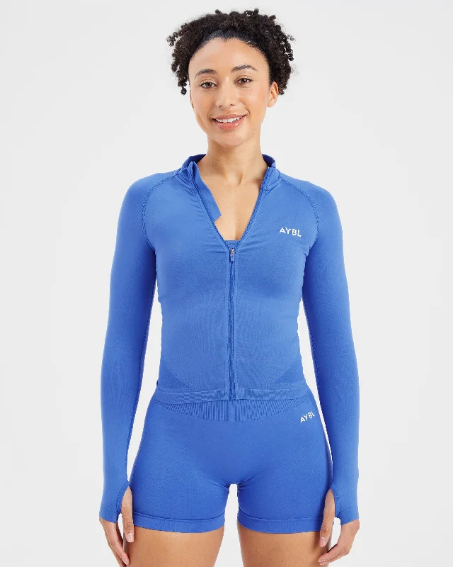 Empower Seamless Full Zip Jacket - Cobalt Striped Jacket Polka Dot Jacket Floral Jacket Empower Seamless Full Zip Jacket - Cobalt Striped Jacket Polka Dot Jacket Floral Jacket