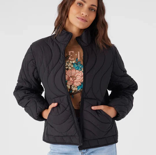 EDEN NYLON WAVE QUILTED ZIP JACKET BLACK Herringbone Jacket Checkered Jacket Solid Jacket EDEN NYLON WAVE QUILTED ZIP JACKET BLACK Herringbone Jacket Checkered Jacket Solid Jacket