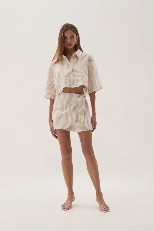 Eden Wrap Skirt linen skirt natural