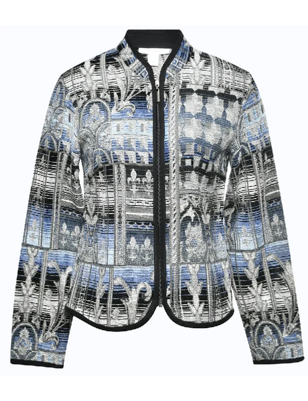 Leafy Print Tapestry Jacket - S Rayon Jacket Velvet Jacket Corduroy Jacket