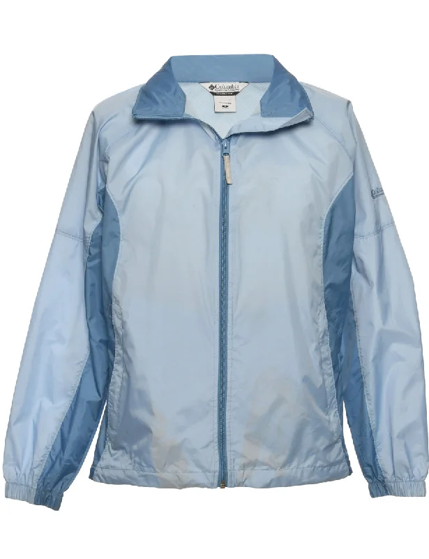 Light Blue Columbia Nylon Jacket - M A-Line Jacket Boat Neck Shawl Collar