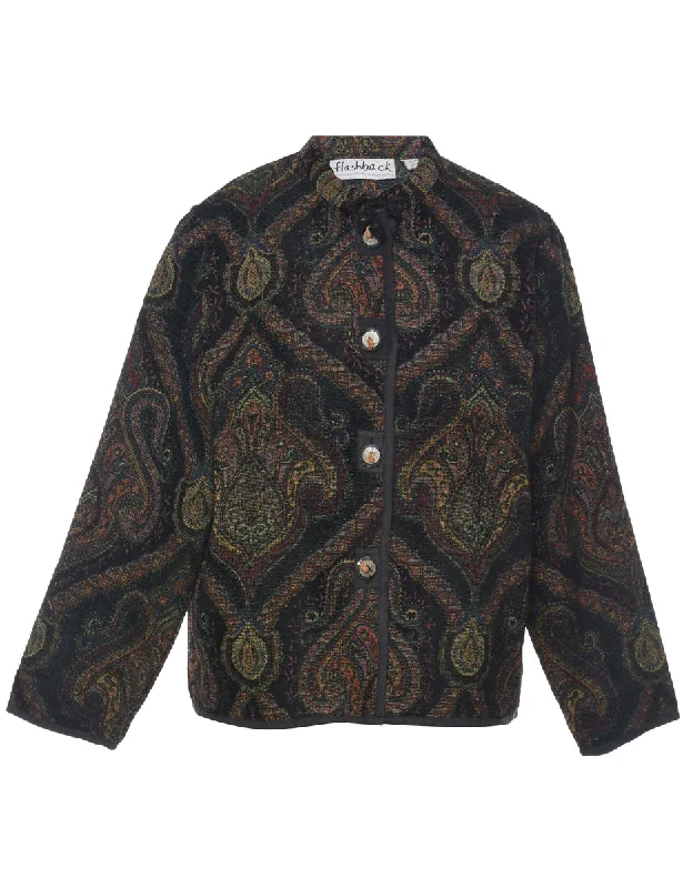 Paisley Pattern Tapestry Jacket - XL Fleece Jacket Down Jacket Parka