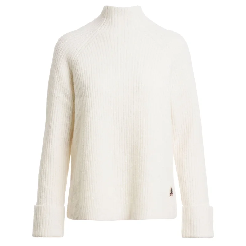 Parajumpers Dalida Turtleneck White Sweater Glossy Satin Silk