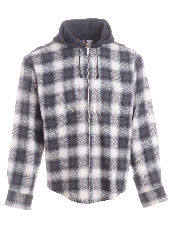Label Oscar Hooded Zip Jacket A-Line Jacket Boat Neck Shawl Collar