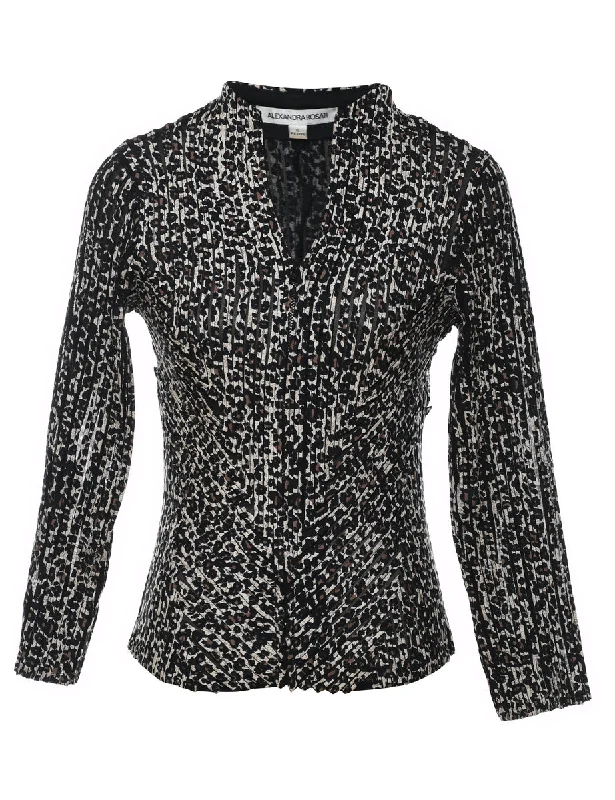 Leopard Print Light Brown & Black 1990s Jacket - S Tiered Jacket Buttoned Jacket Zippered Jacket