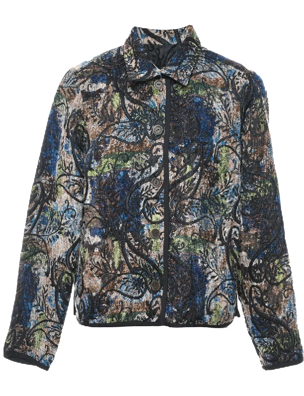 Paisley Pattern Tapestry Jacket - M Nylon Fabric Polyester Fabric Spandex Fabric