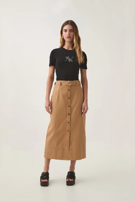 Axle Utility Midi Skirt silk skirt lustrous