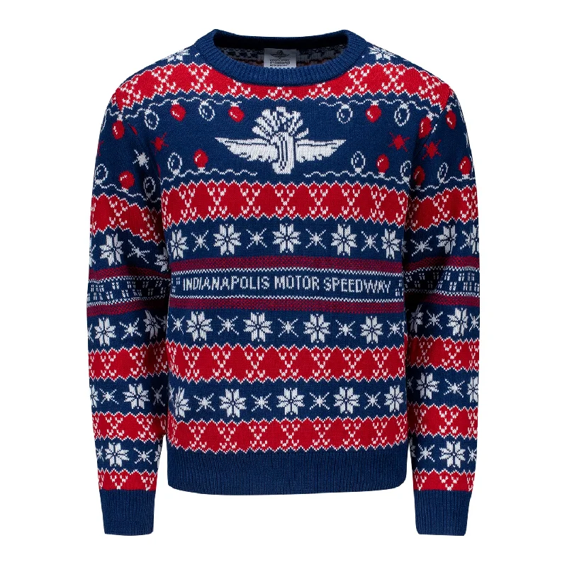Wing Wheel Flag Ugly Holiday Sweater Slim Fit Regular Fit Oversized