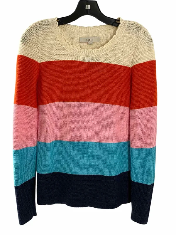Loft Size XS Multi-Color Stripes Sweater Chenille Fabric Brocade Fabric Lace Fabric