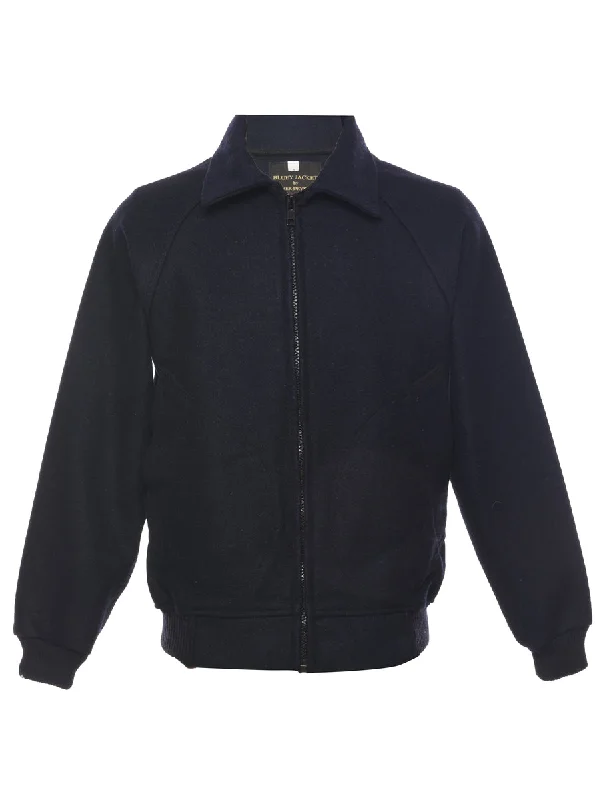 Navy Jacket - S Zip Front Button Front Snap Front