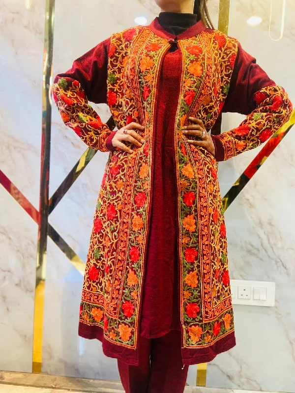 Beautiful Kashmiri winter 🥶 Ready made jacket suit (short length) One-Shoulder Jacket Off-the-Shoulder Jacket Asymmetrical Jacket Beautiful Kashmiri winter 🥶 Ready made jacket suit (short length) One-Shoulder Jacket Off-the-Shoulder Jacket Asymmetrical Jacket