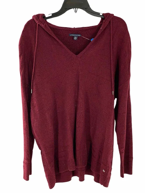 American Eagle Size L Red Sweater Jersey Fabric Tulle Fabric Batik Fabric