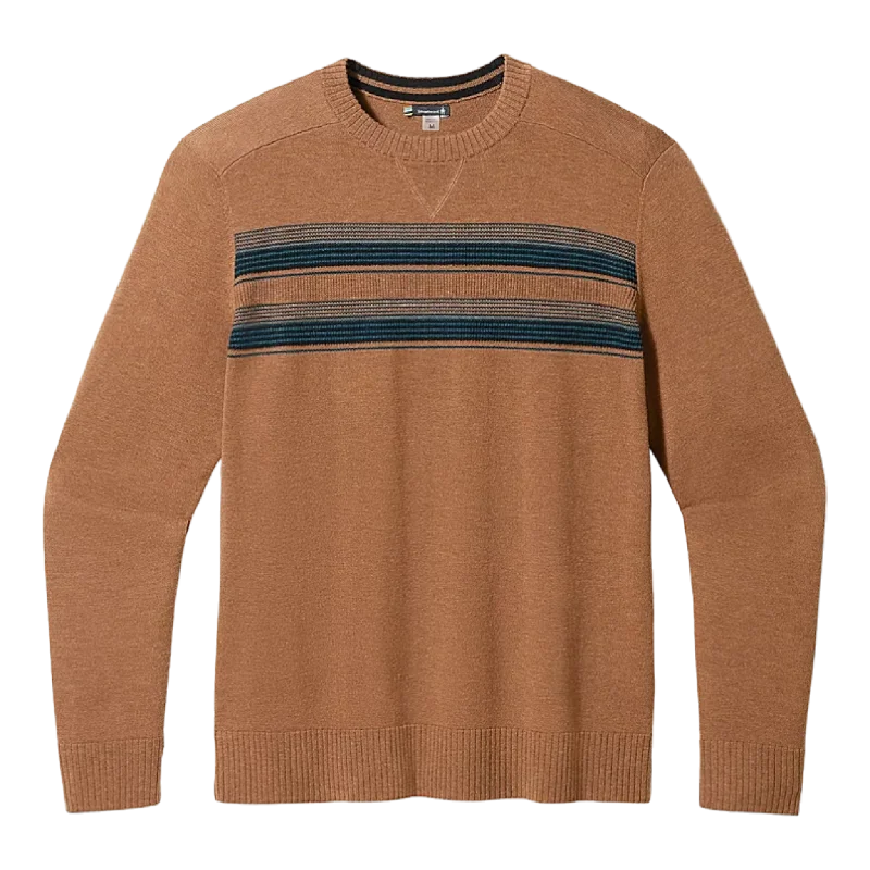 Men's Sparwood Stripe Crew Sweater Silk Blend Satin Velvet
