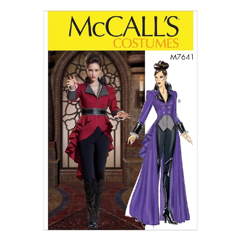 McCall's Pattern M7641 Misses' Jacket Costume with belt Zippered Front Buttoned Front Snap Front McCall's Pattern M7641 Misses' Jacket Costume with belt Zippered Front Buttoned Front Snap Front