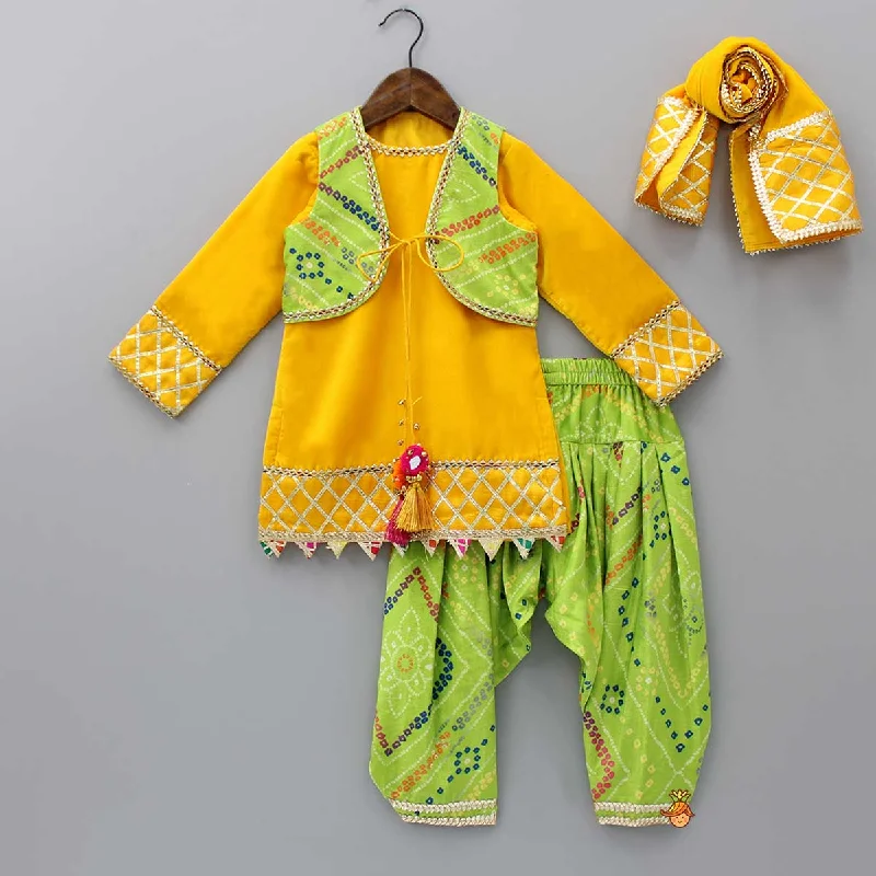 Pre Order: Yellow Velvet Kurti With Bandhani Printed Tie Up Jacket And Salwar With Matching Dupatta Jersey Jacket Tulle Jacket Batik Jacket Pre Order: Yellow Velvet Kurti With Bandhani Printed Tie Up Jacket And Salwar With Matching Dupatta Jersey Jacket Tulle Jacket Batik Jacket