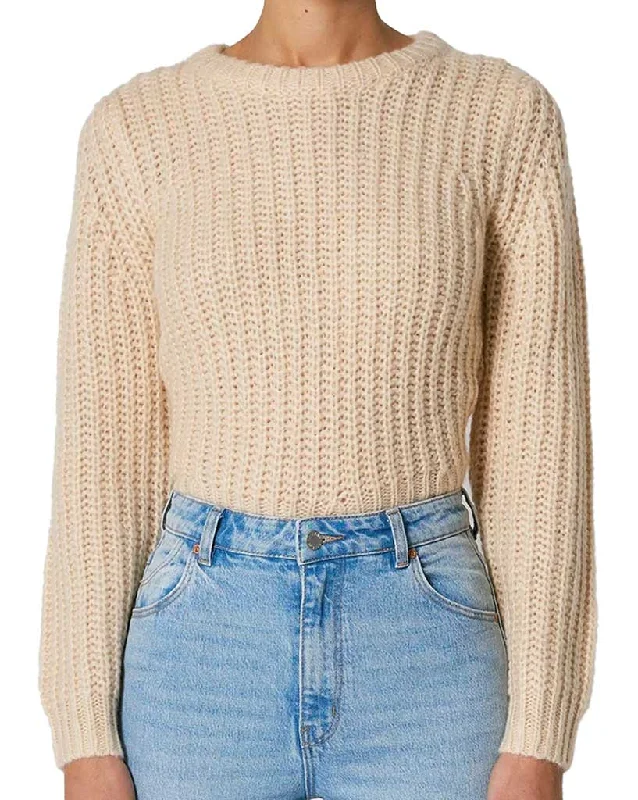 Fluffy Sailor Sweater Herringbone Houndstooth Plaid