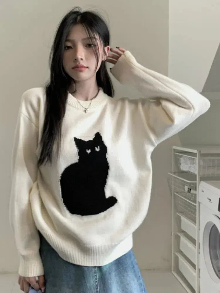 Cat Sweater Bright Pastel Dark