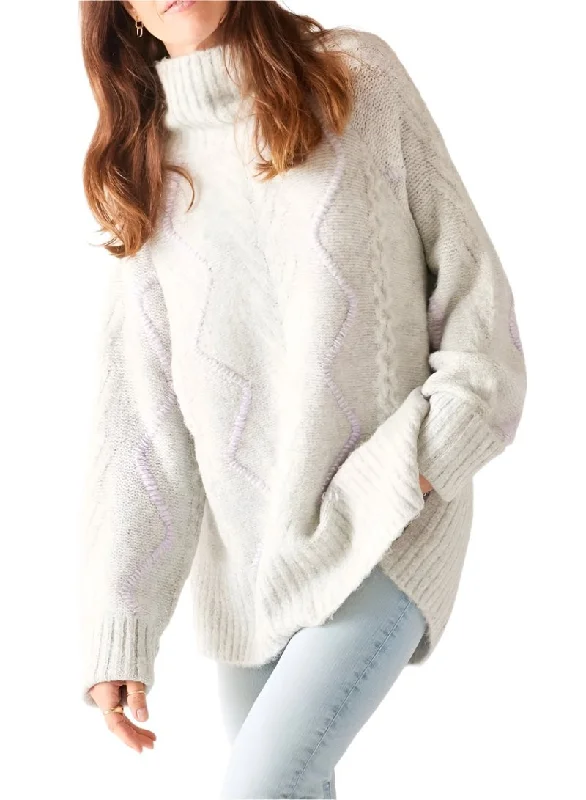 Alpine Sweater in Fog and Lavender by Mersea Stylish Fashionable Trendy