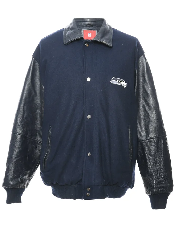 NFL Navy Team Jacket - L Knit Jacket Woven Jacket Fleece Jacket
