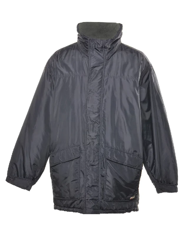 Navy Classic Zip-Front Jacket - XL Lace Jacket Ribbed Jacket Sequined Jacket