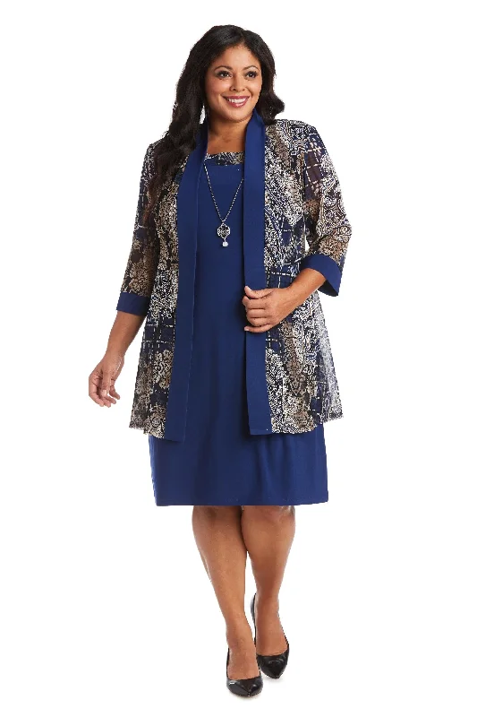 R&M Richards 7373W Short Plus Size Jacket Dress Rayon Fabric Velvet Fabric Corduroy Fabric