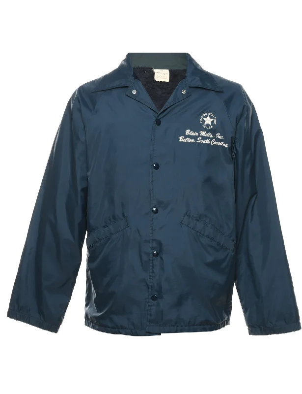 Navy Classic Coach Jacket - L Trench Coat Raincoat Waterproof Jacket